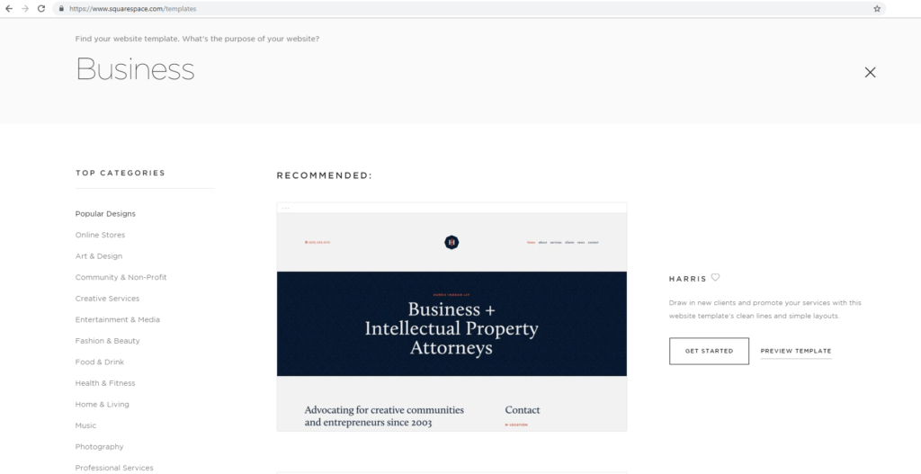 squarespace website builder