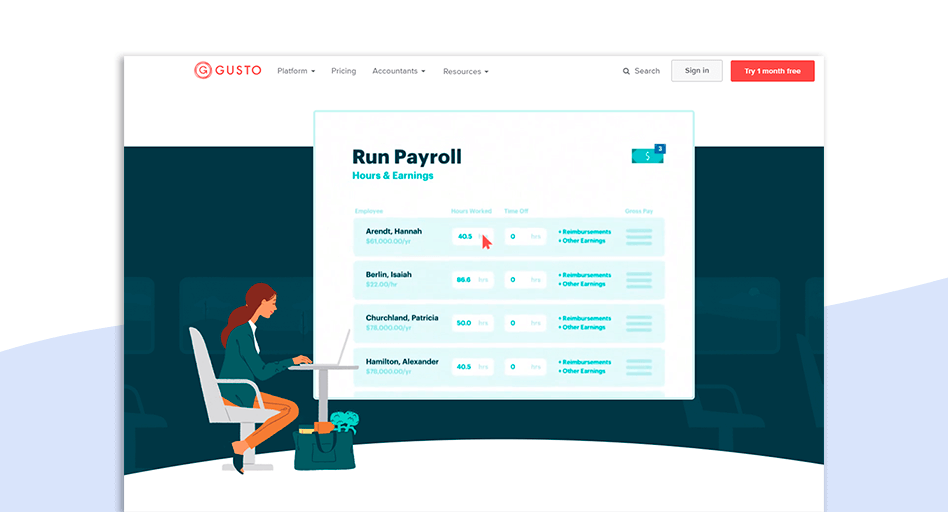 Gustopayroll software program for small business