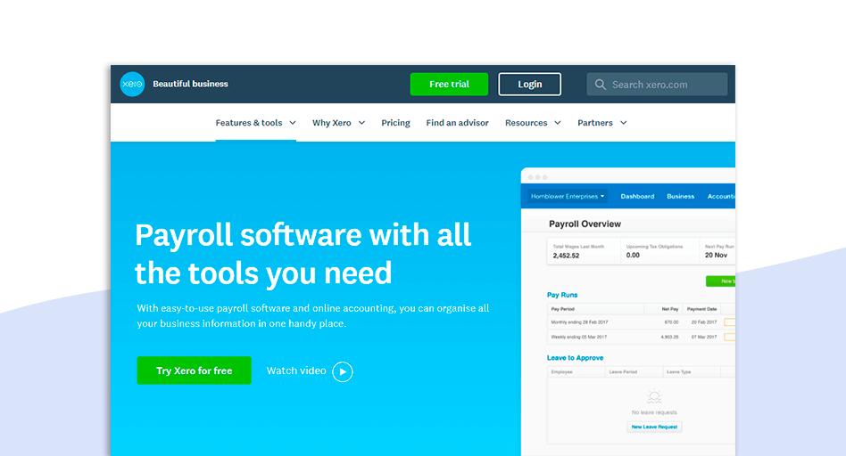 Xero Payroll software for small business