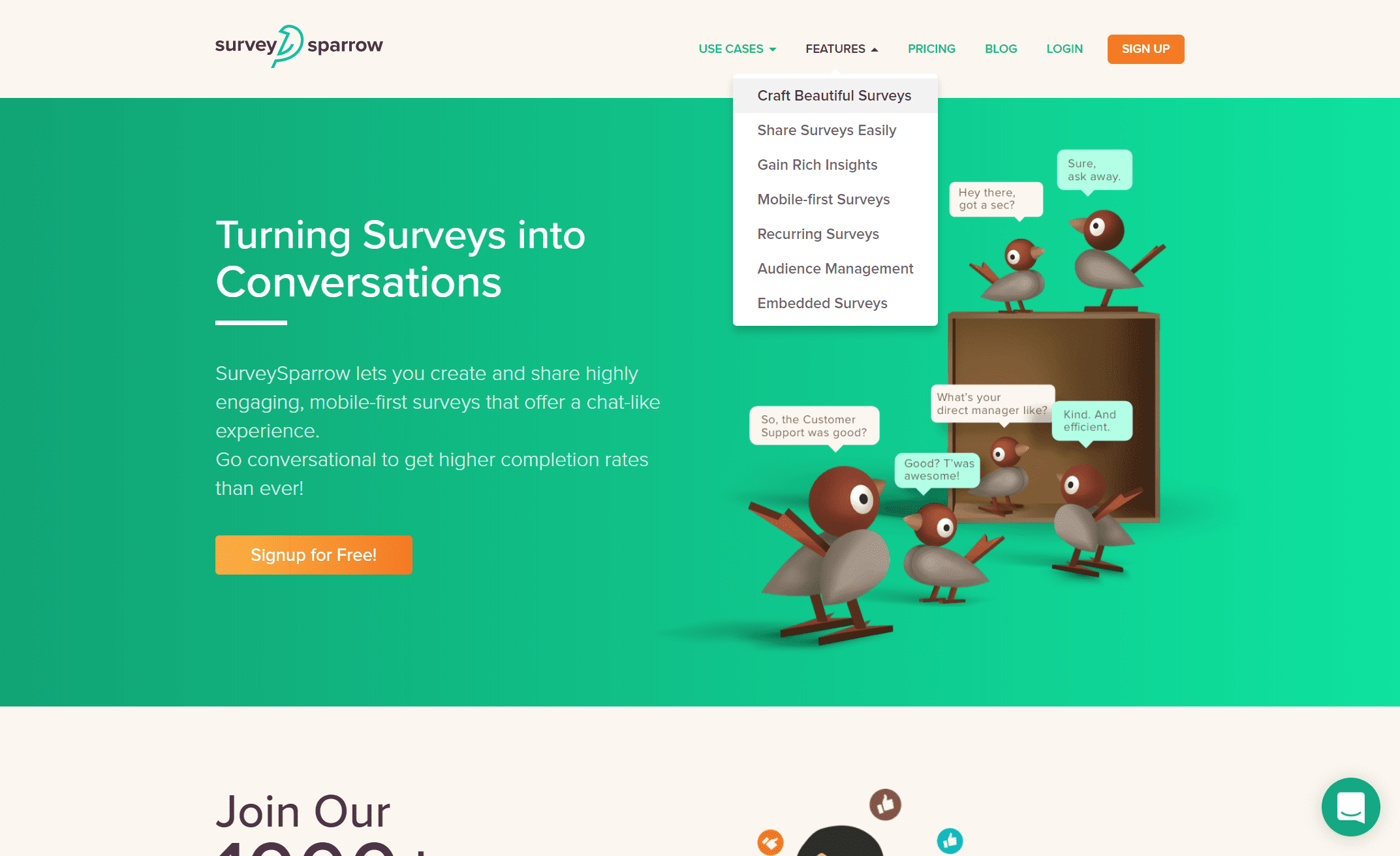 survey sparrow screenshot