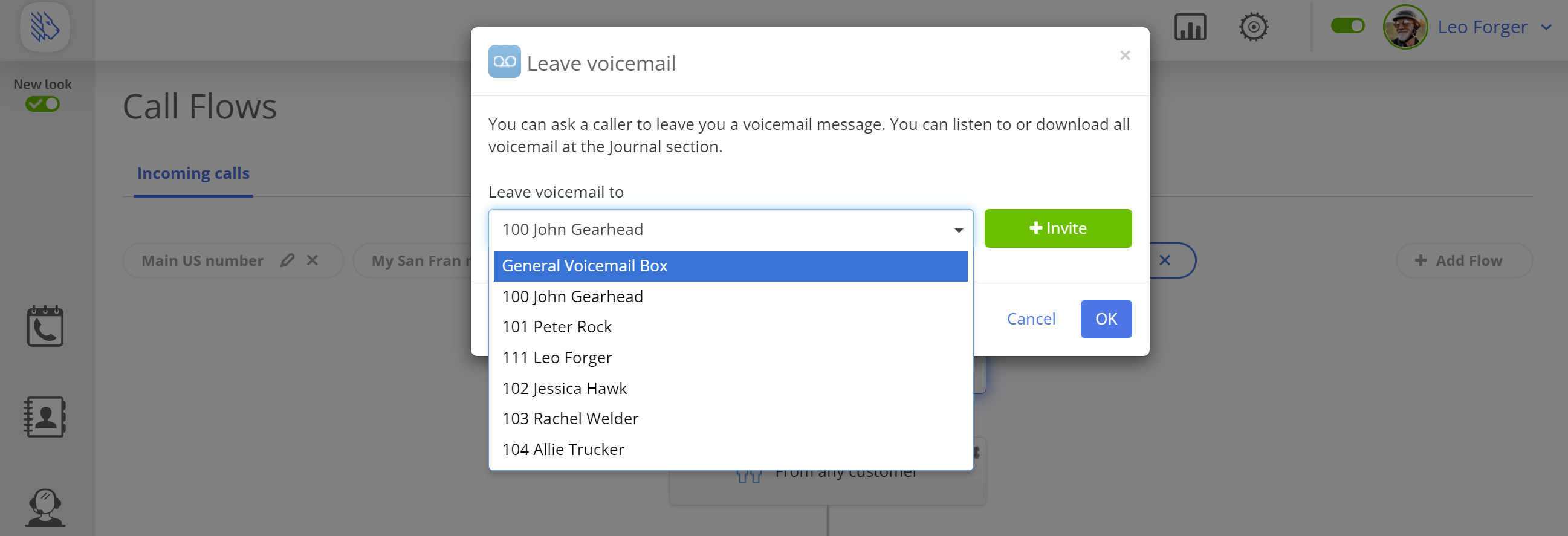 General Voicemail Box
