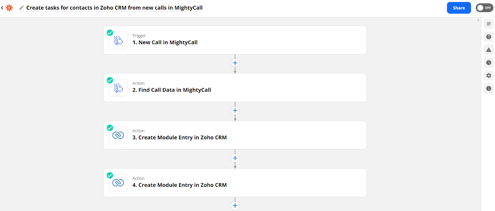 zoho crm mightycall integration