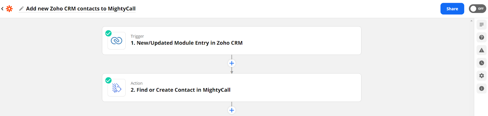 mightycall zoho crm integration 