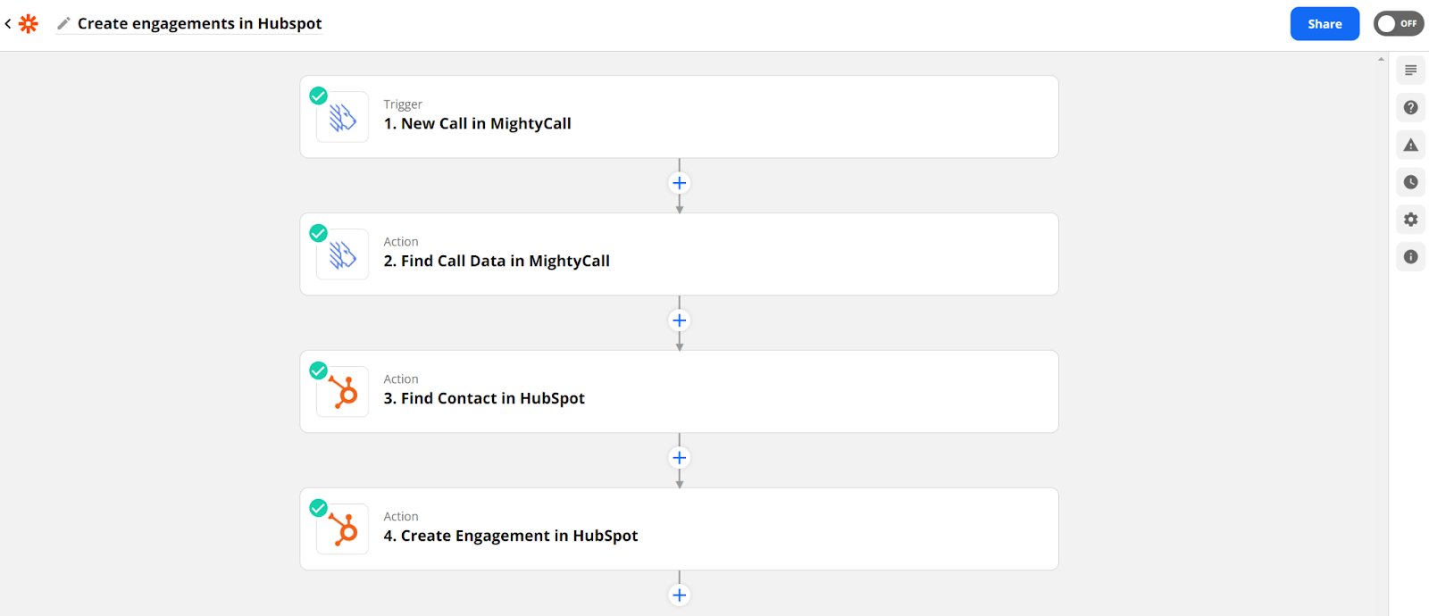 hubspot engagements mightycall