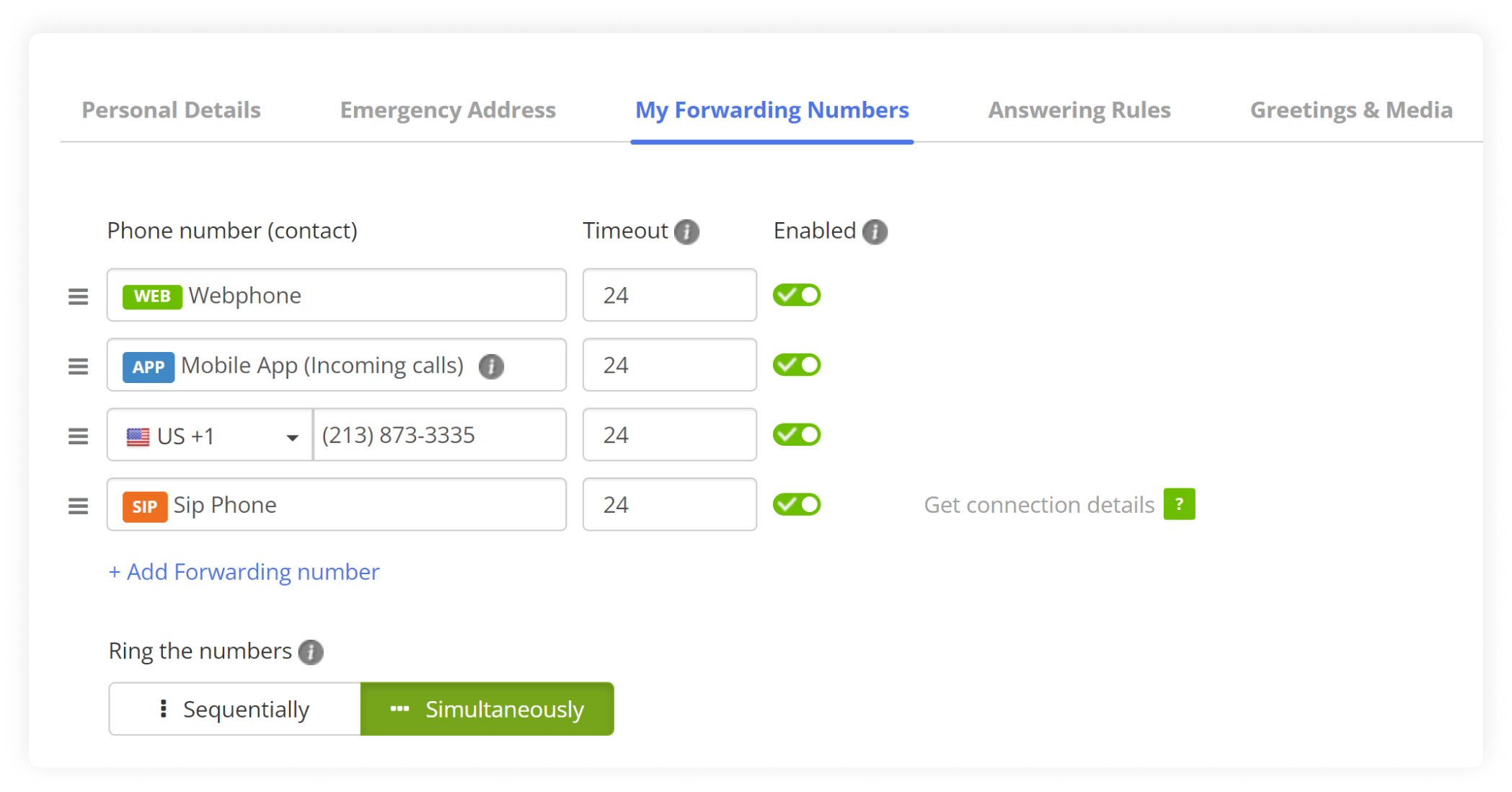 Simultaneous Ring mightycall