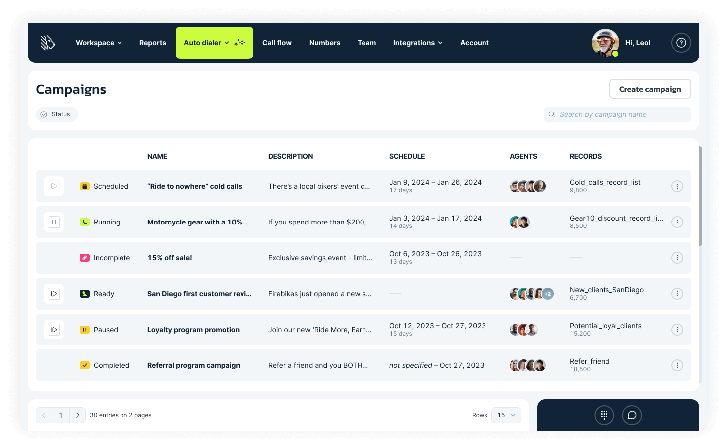 preview dialer mightycall