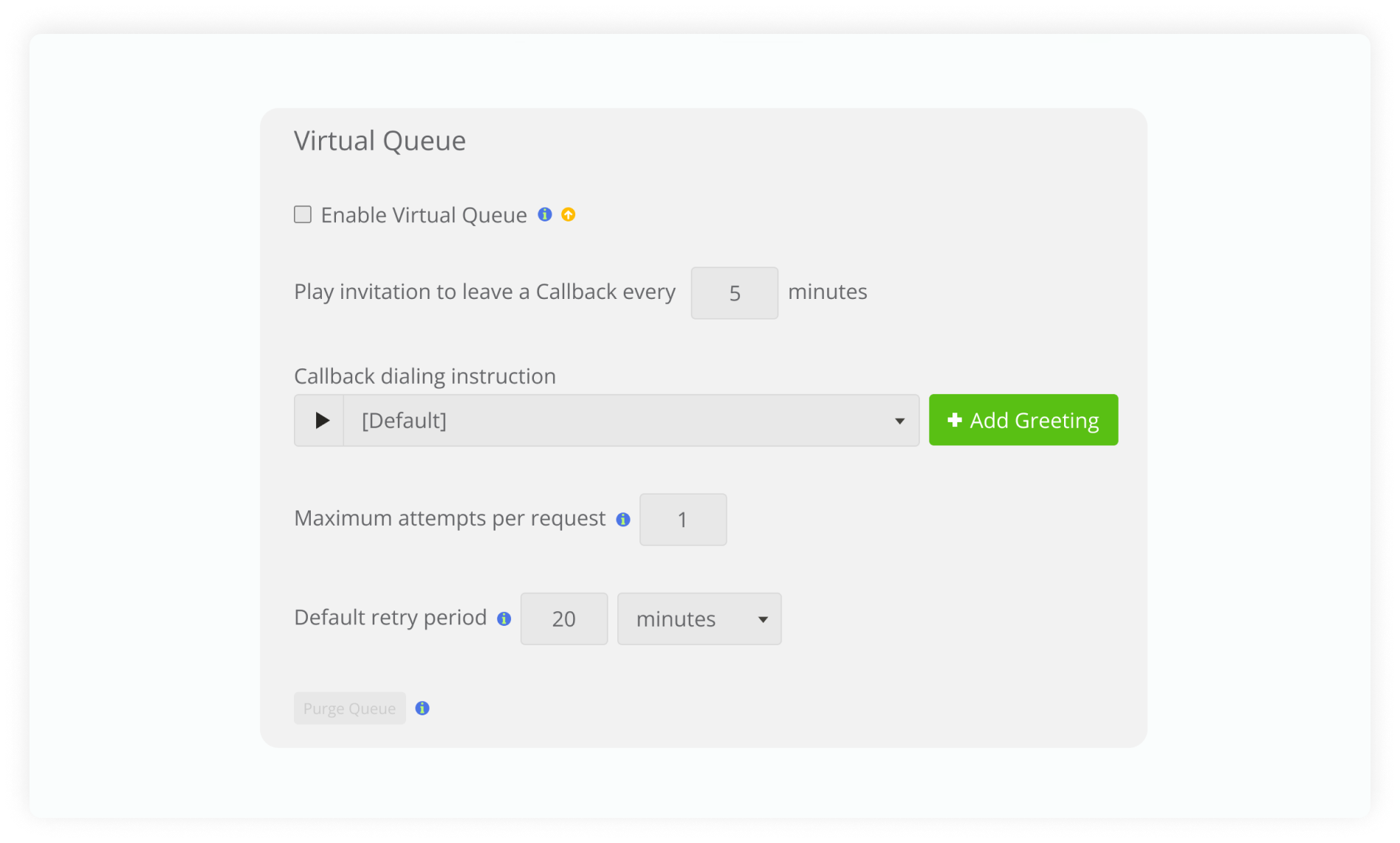 Queue Callback feature