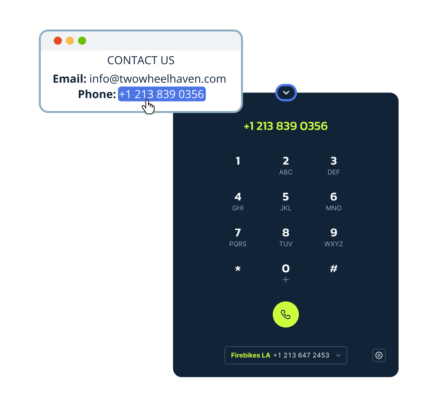 Chrome extension: one-click calling made simple