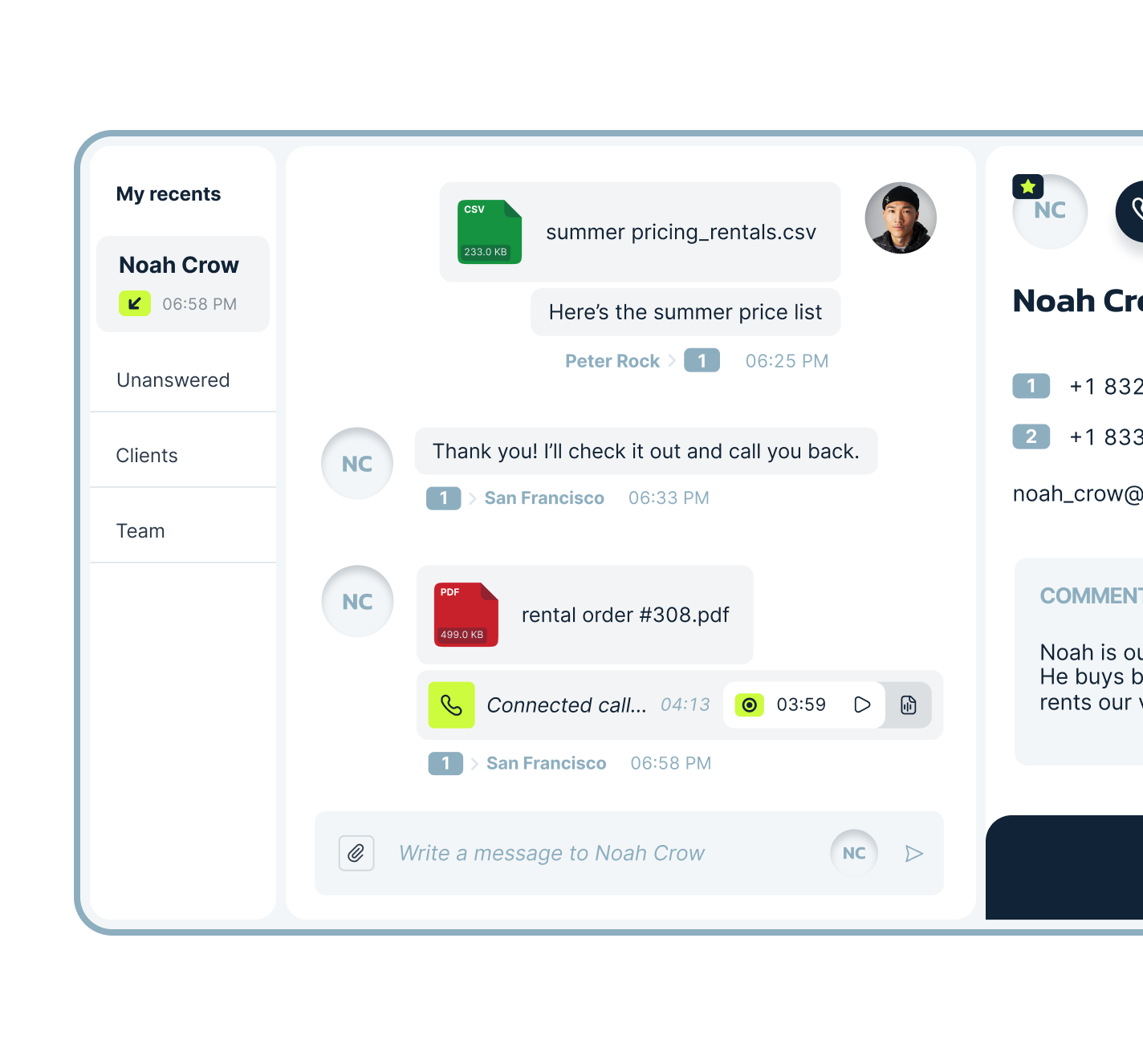 Call Center Agent Workspace