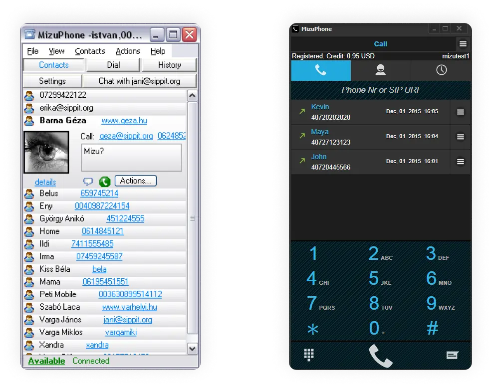 – MightyCall Mizutech softphone