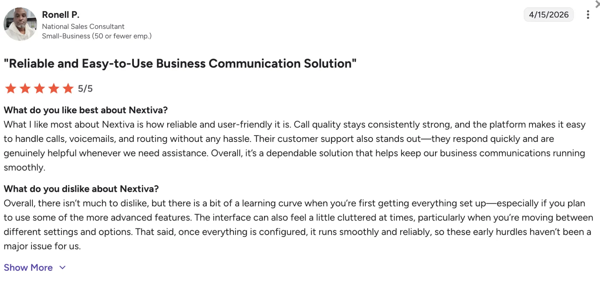 Nextiva_user_review_on_G2